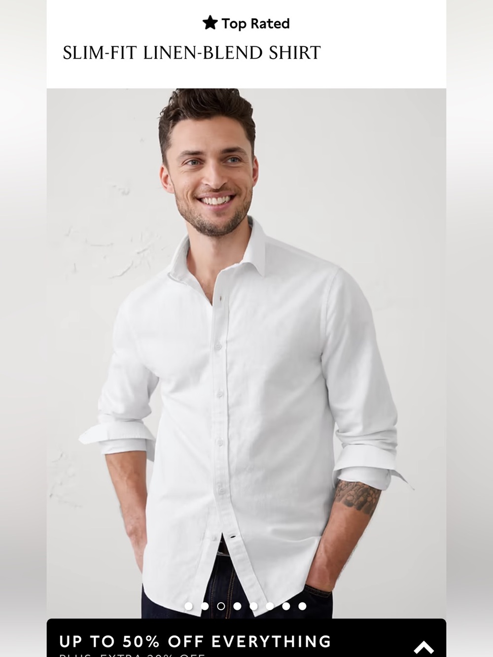 Banana Republic White Linen Button Down